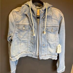 Altar'd State | Light Blue Jean Jacket with Hoodie |‎ Medium | NWT